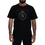 Dolce & Gabbana Black Cotton Embroidered Crewneck T-shirt TSH8106- 44