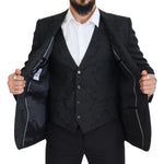 Dolce & Gabbana Black Floral Brocade 2 Piece MARTINI Suit JKT3460 - 50
