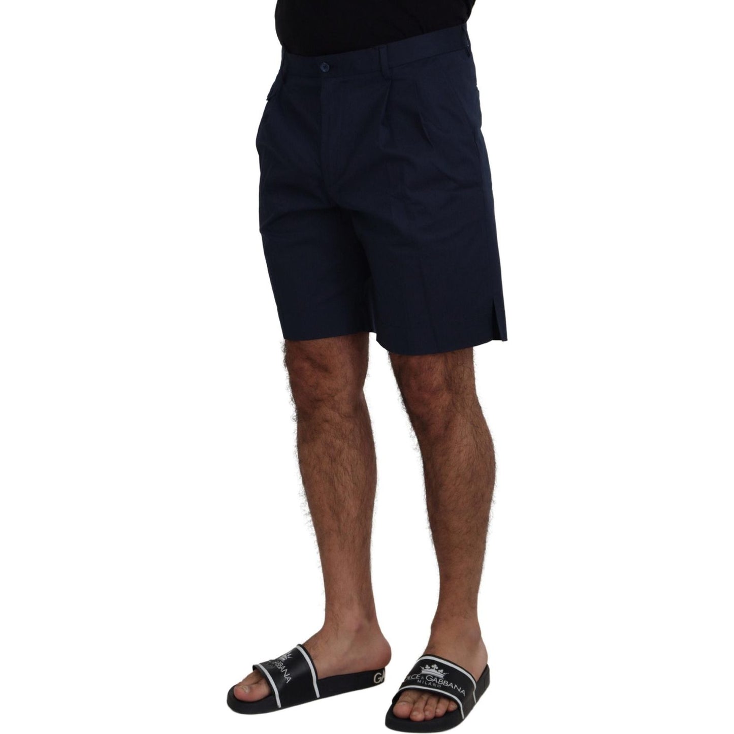 Dolce & Gabbana Blue Chinos Cotton Stretch Casual Shorts