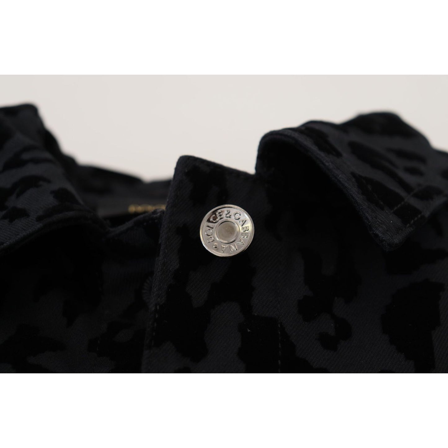 Dolce & Gabbana Black Leopard Long Sleeve Denim Cotton Jacket JKT3471 - 40