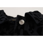 Dolce & Gabbana Black Leopard Long Sleeve Denim Cotton Jacket JKT3471 - 40