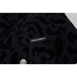 Dolce & Gabbana Black Leopard Long Sleeve Denim Cotton Jacket JKT3471 - 40