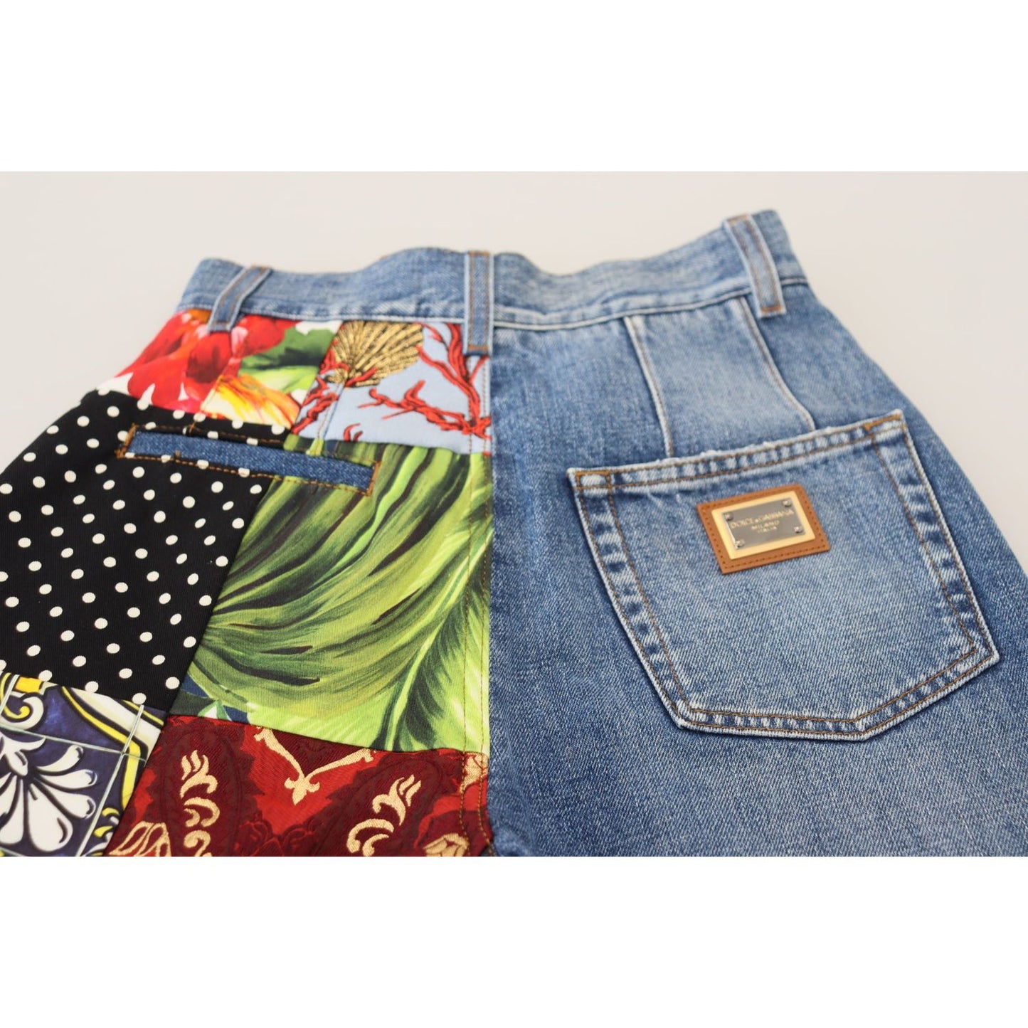 Dolce & Gabbana Blue Jacquard Majolica High Waist Jeans PAN73064 - 36