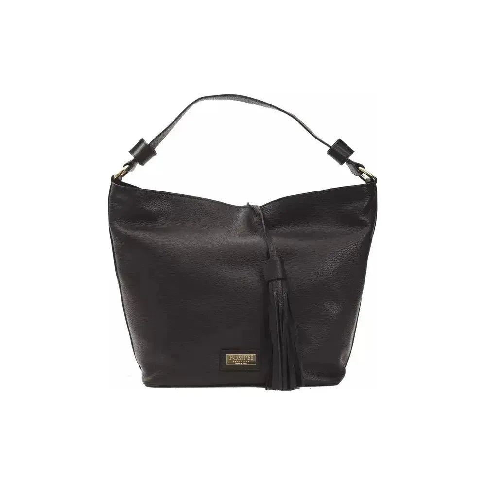 Pompei Donatella Black Leather Women Shoulder Bag PO-5803