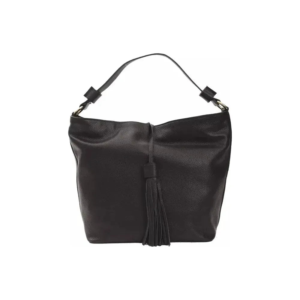 Pompei Donatella Black Leather Women Shoulder Bag PO-5803