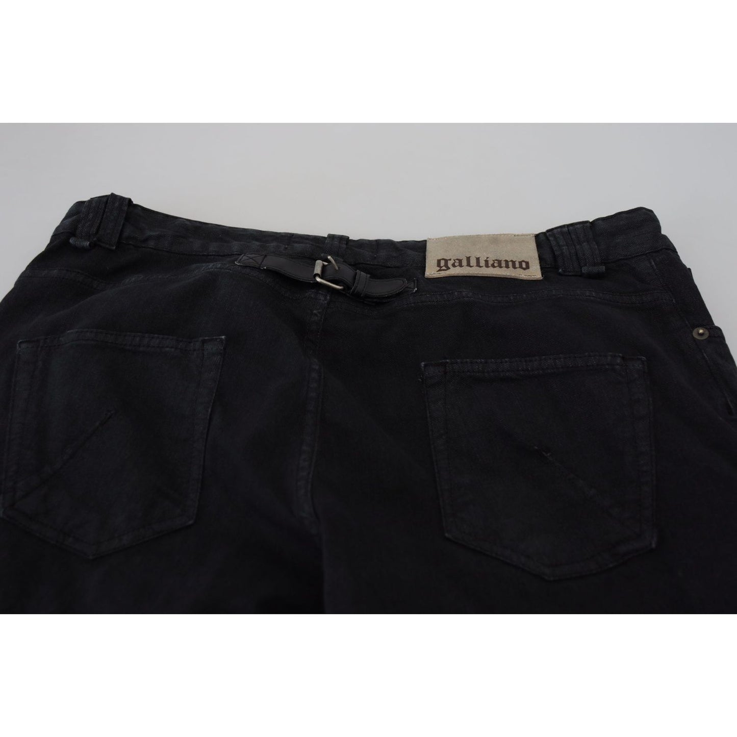 John Galliano Black Cotton Back Buckle Casual Denim Jeans PAN72965-44