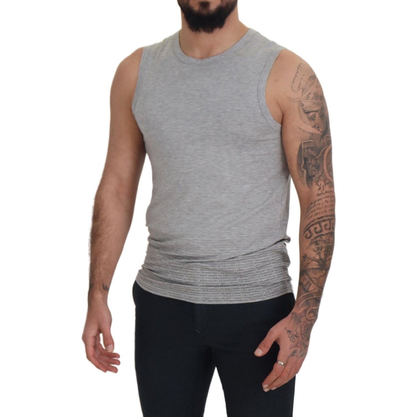 Ermanno Scervino Grey Sleeveless Men Pullover T-shirt TSH83056-48