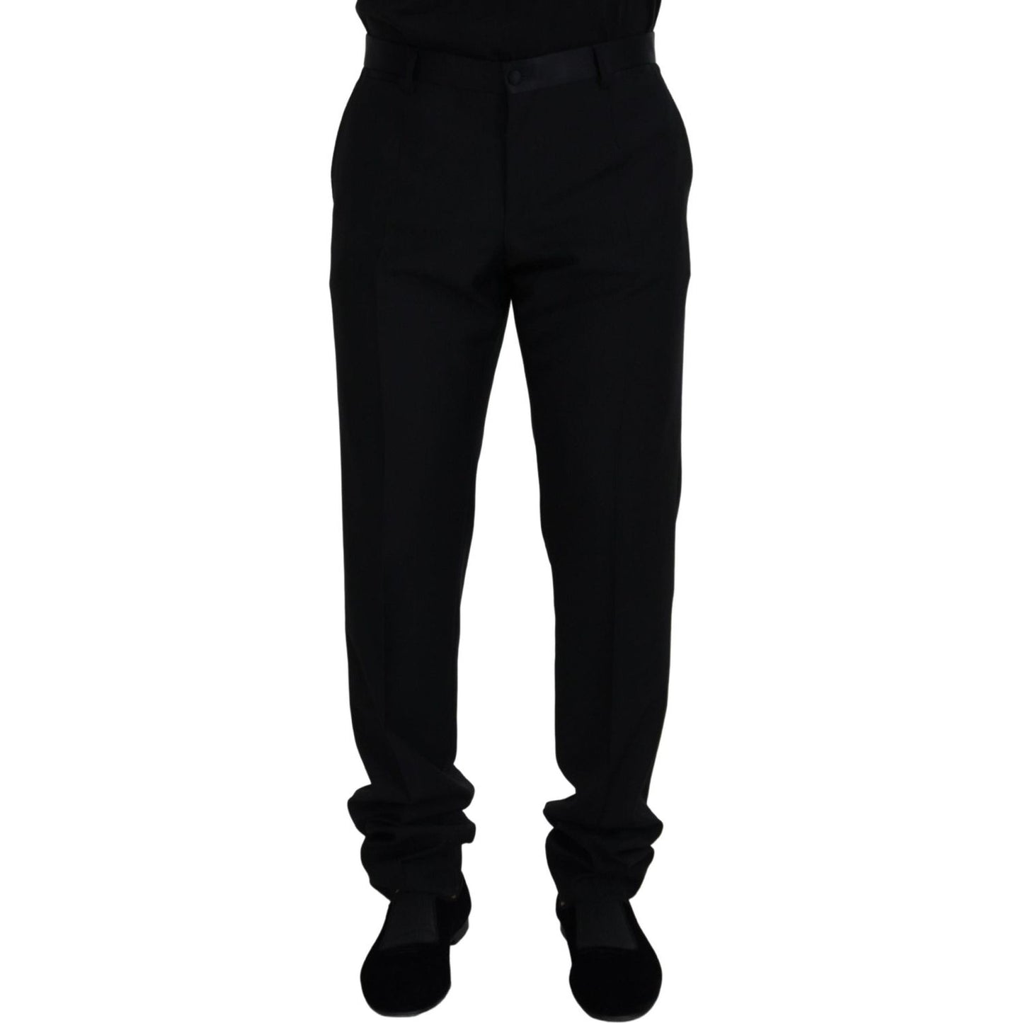 Dolce & Gabbana Black Wool Chino Formal Pants PAN73336 - 54