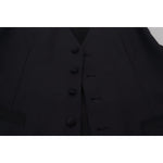 Dolce & Gabbana Black Wool Stretch Waistcoat Formal Vest TSH83023 - 50