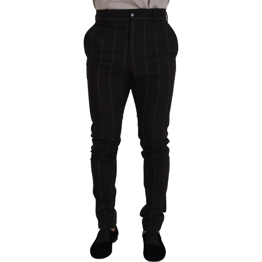 Dolce & Gabbana Black Wool Chino Formal Men Pants PAN74313 - 48