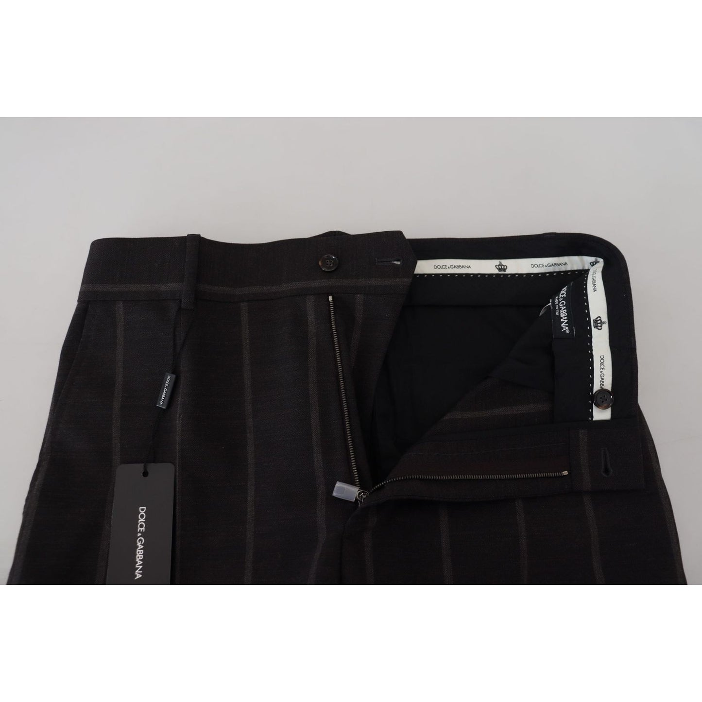 Dolce & Gabbana Black Wool Chino Formal Men Pants PAN74313 - 48