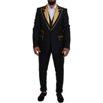 Dolce & Gabbana Black Gold Fantasy Tuxedo Slim Fit Suit KOS2110- 46