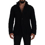 Dolce & Gabbana Black Wool Knit Button Cardigan Sweater TSH83649 - 44
