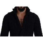 Dolce & Gabbana Black Wool Knit Button Cardigan Sweater TSH83649 - 44