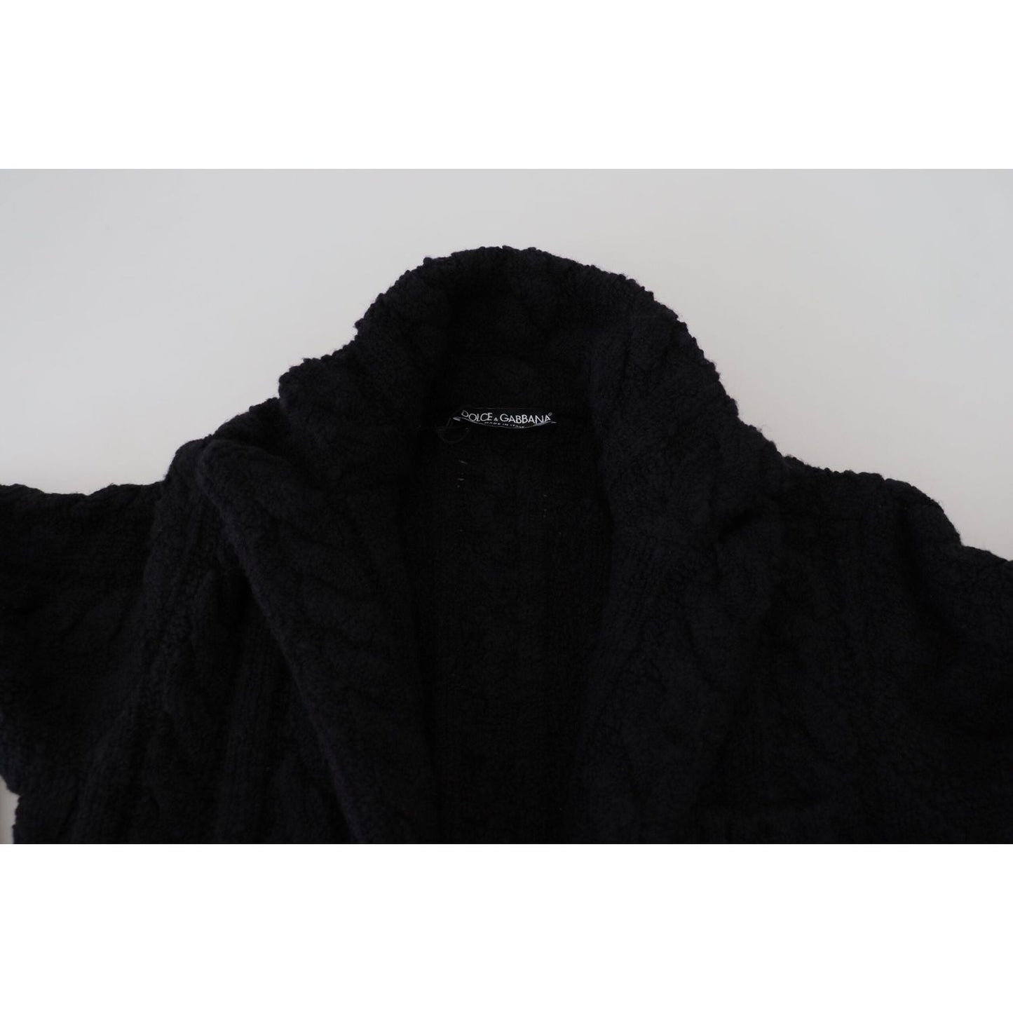 Dolce & Gabbana Black Wool Knit Button Cardigan Sweater TSH83649 - 44