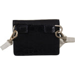 Dolce & Gabbana Blue White Caiman Leather Strap Card Holder Wallet VAS130280