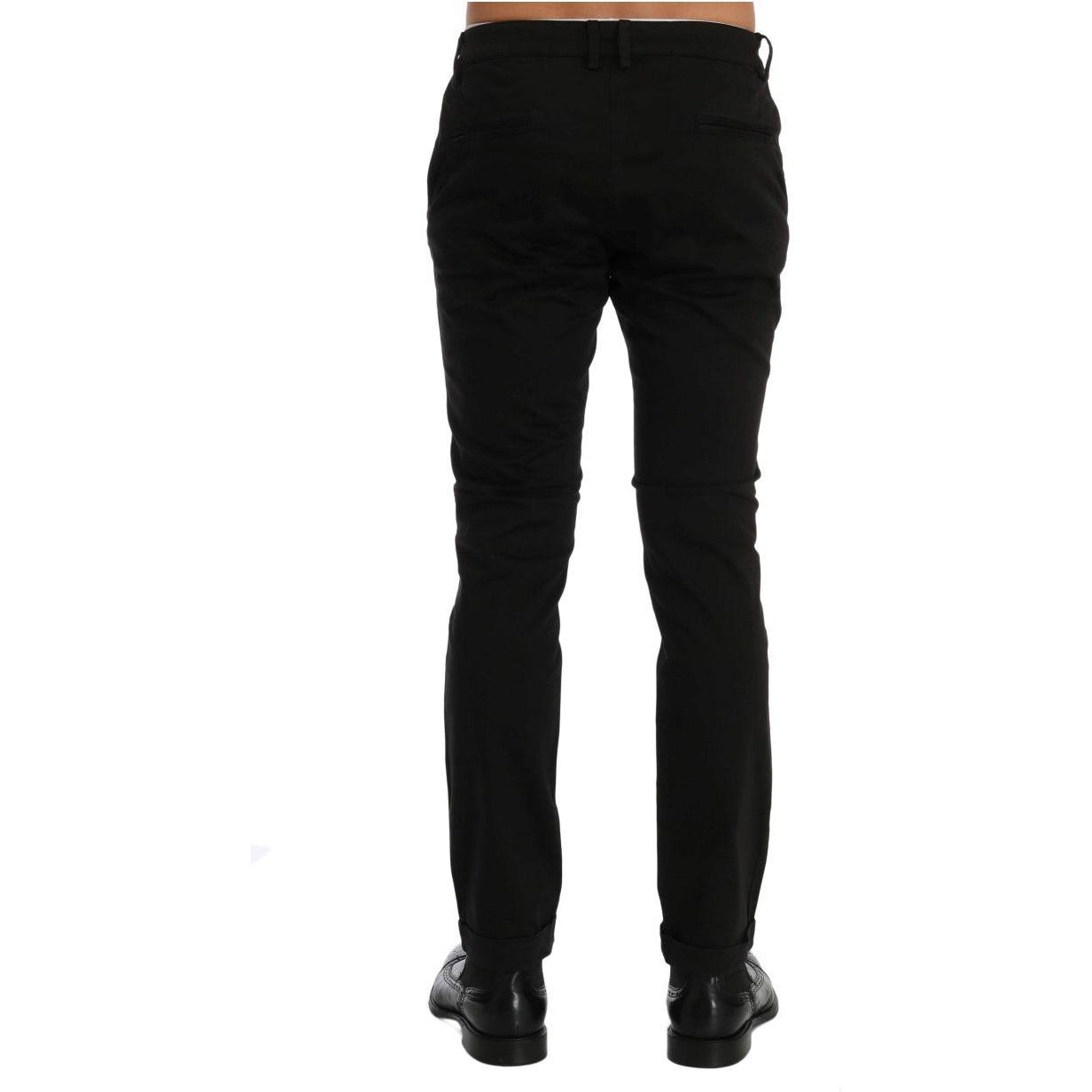 Costume National Black Slim Fit Cotton Stretch Pants SIG60460-5
