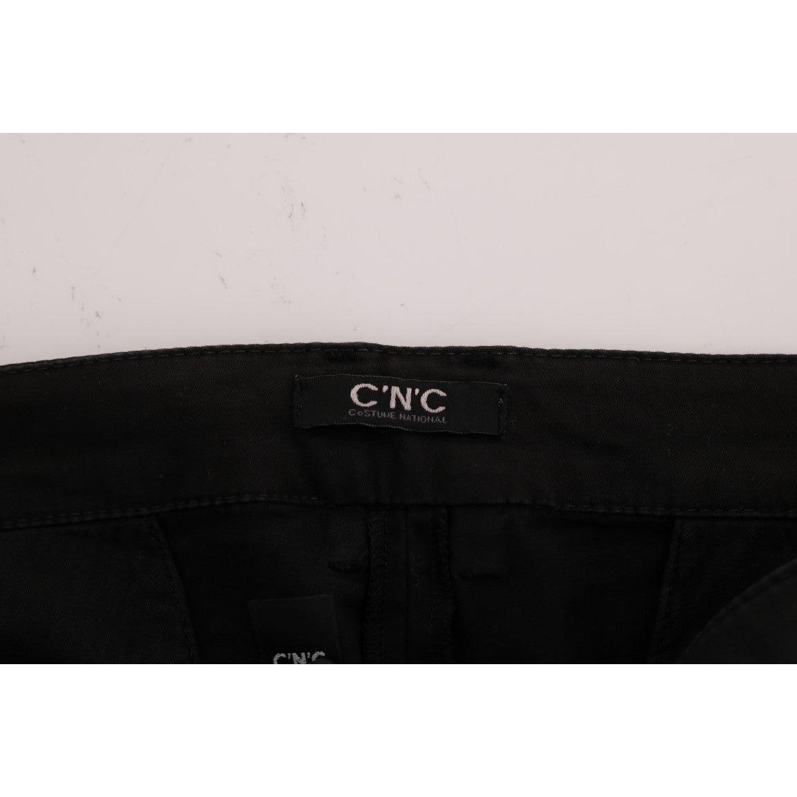 Costume National Black Slim Fit Cotton Stretch Pants SIG60460-5
