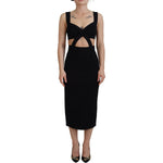 Dolce & Gabbana Black Viscose Bodycon Sheath Midi Dress DR28893-40