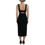 Dolce & Gabbana Black Viscose Bodycon Sheath Midi Dress DR28893-40