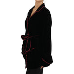 Dolce & Gabbana Black Button Belted Blazer Viscose Jacket JKT3503 -38