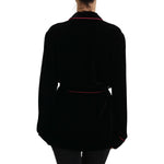 Dolce & Gabbana Black Button Belted Blazer Viscose Jacket JKT3503 -38