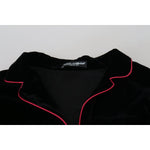 Dolce & Gabbana Black Button Belted Blazer Viscose Jacket JKT3503 -38