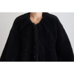 Dolce & Gabbana Black Cashmere Blend Faux Fur Coat Jacket JKT3500- 40