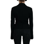Dolce & Gabbana Black Button Cardigan Blazer Viscose Jacket JKT3553- 38