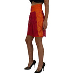 Dolce & Gabbana Pink Orange Lace Cotton High Waist Shorts PAN74576- 40
