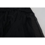 Dolce & Gabbana Black Silk Lace Trim High Waist Midi Skirt SKI1908 - 40