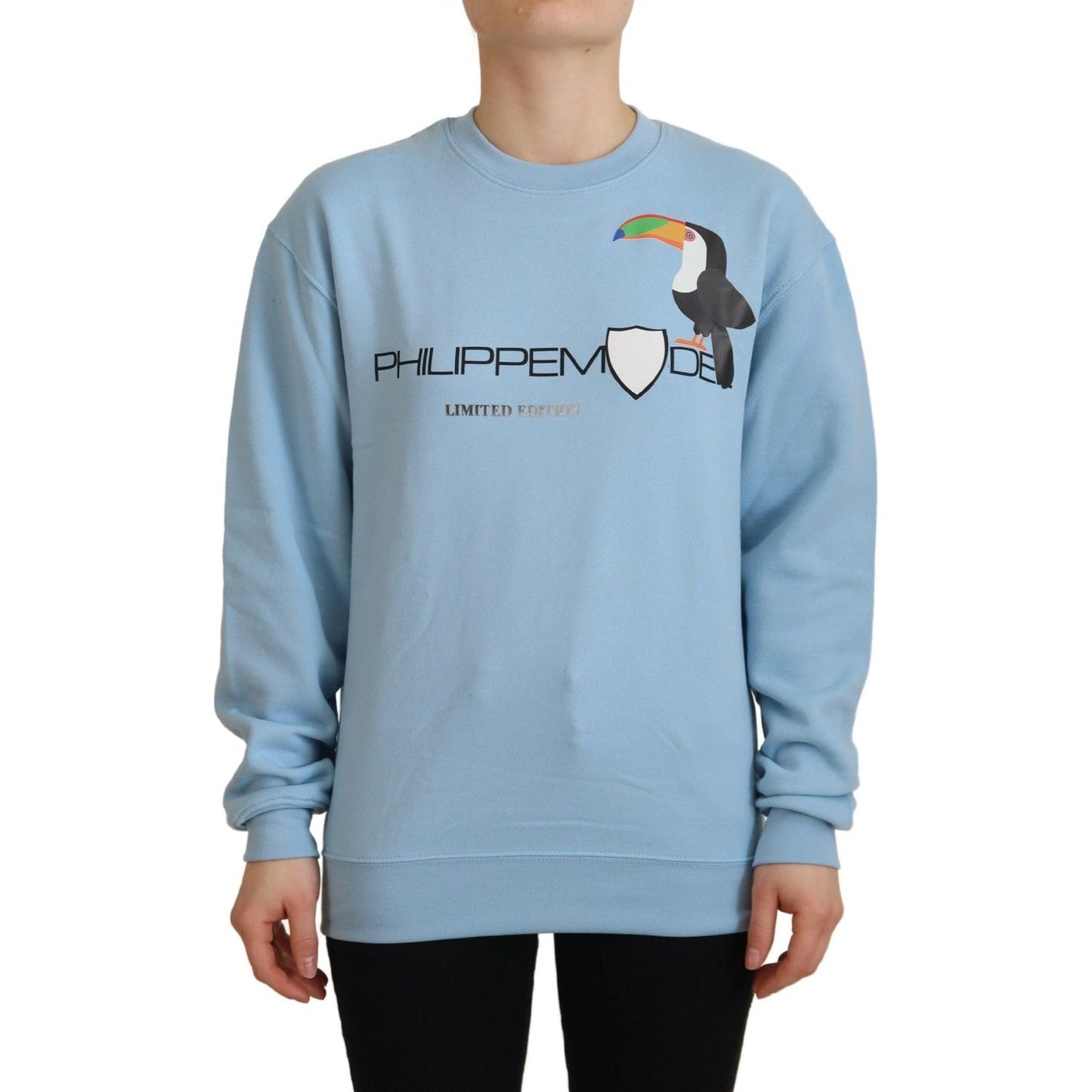 Philippe Model Light Blue Logo Printed Long Sleeves Sweater