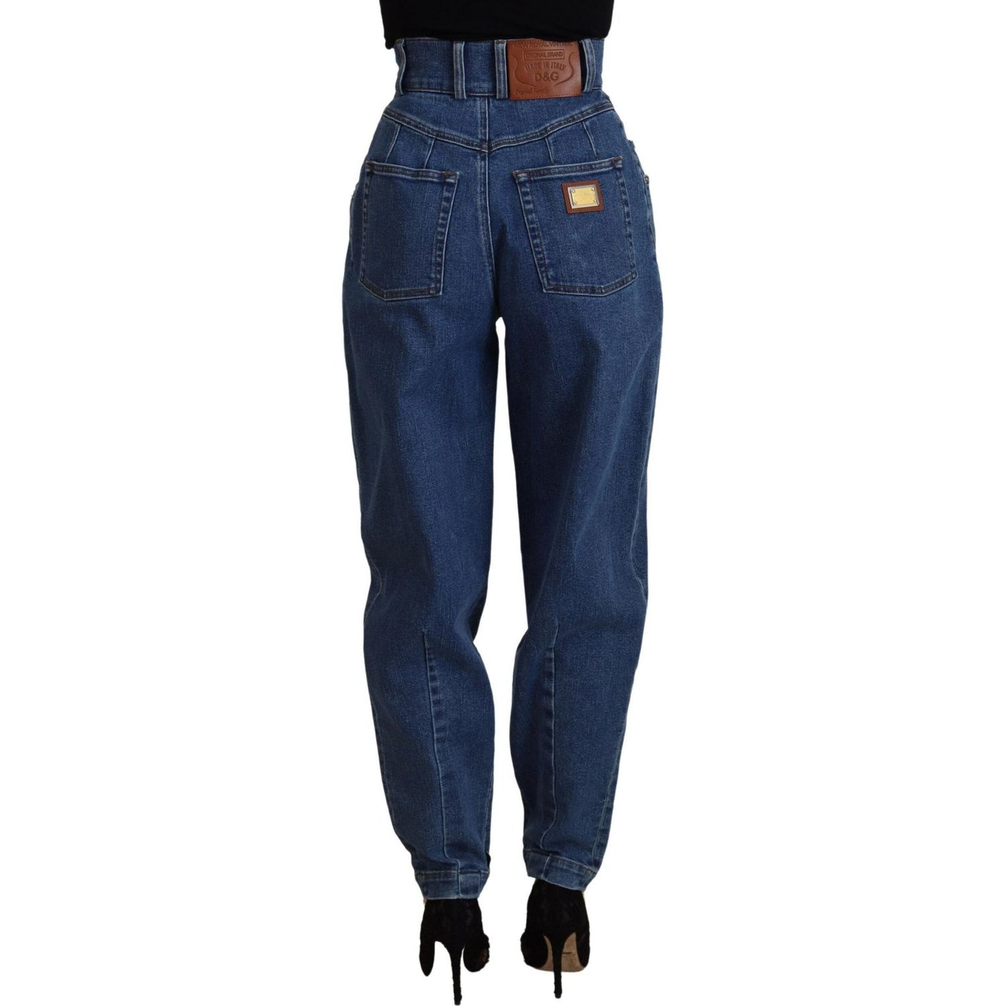 Dolce & Gabbana Blue High Waist Denim Cotton Stretch Jeans PAN74231-36