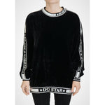 Dolce & Gabbana Black Velvet Crewneck Pullover Sweater TSH83152- 38