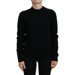 Dolce & Gabbana Black Wool Knit Crewneck Pullover Sweater TSH83691- 40