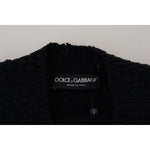 Dolce & Gabbana Black Wool Knit Crewneck Pullover Sweater TSH83691- 40