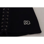 Dolce & Gabbana Black Wool Knitted Tie Up Slim Fit Sweater TSH83698- 40