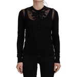 Dolce & Gabbana Black Floral Lace Button Cardigan Sweater TSH83743- 38