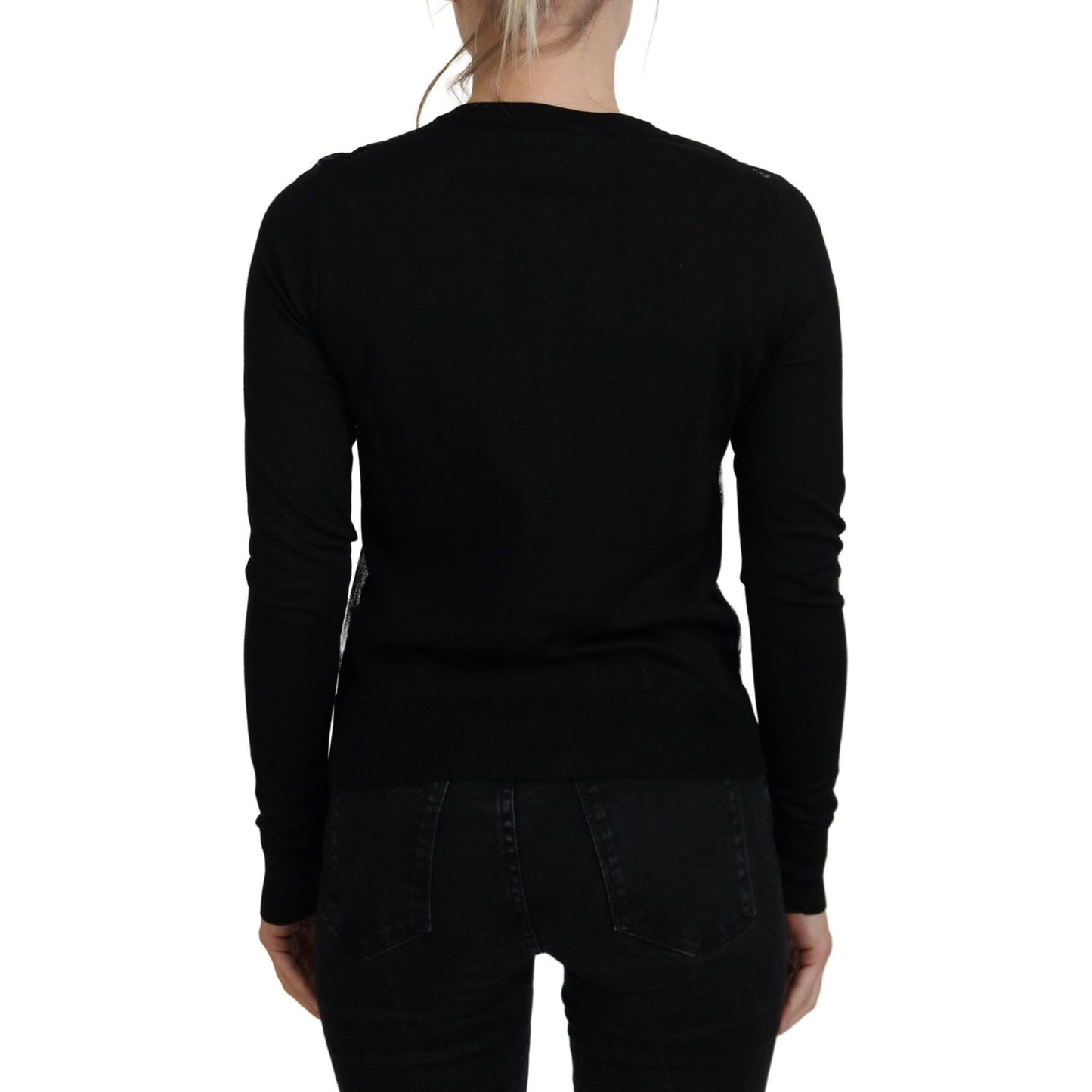 Dolce & Gabbana Black Floral Lace Button Cardigan Sweater TSH83743- 38