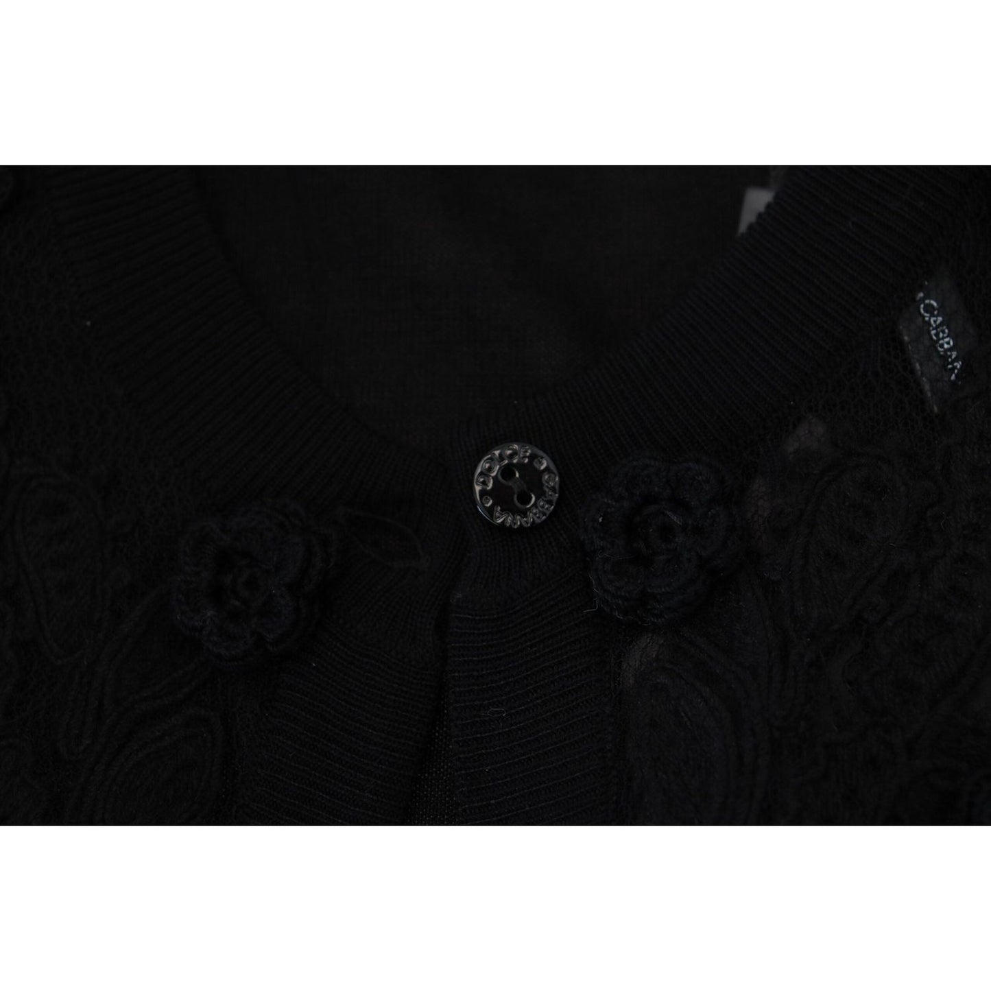 Dolce & Gabbana Black Floral Lace Button Cardigan Sweater TSH83743- 38
