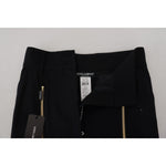 Dolce & Gabbana Black Wool High Waist Tapered Pants PAN74193- 40