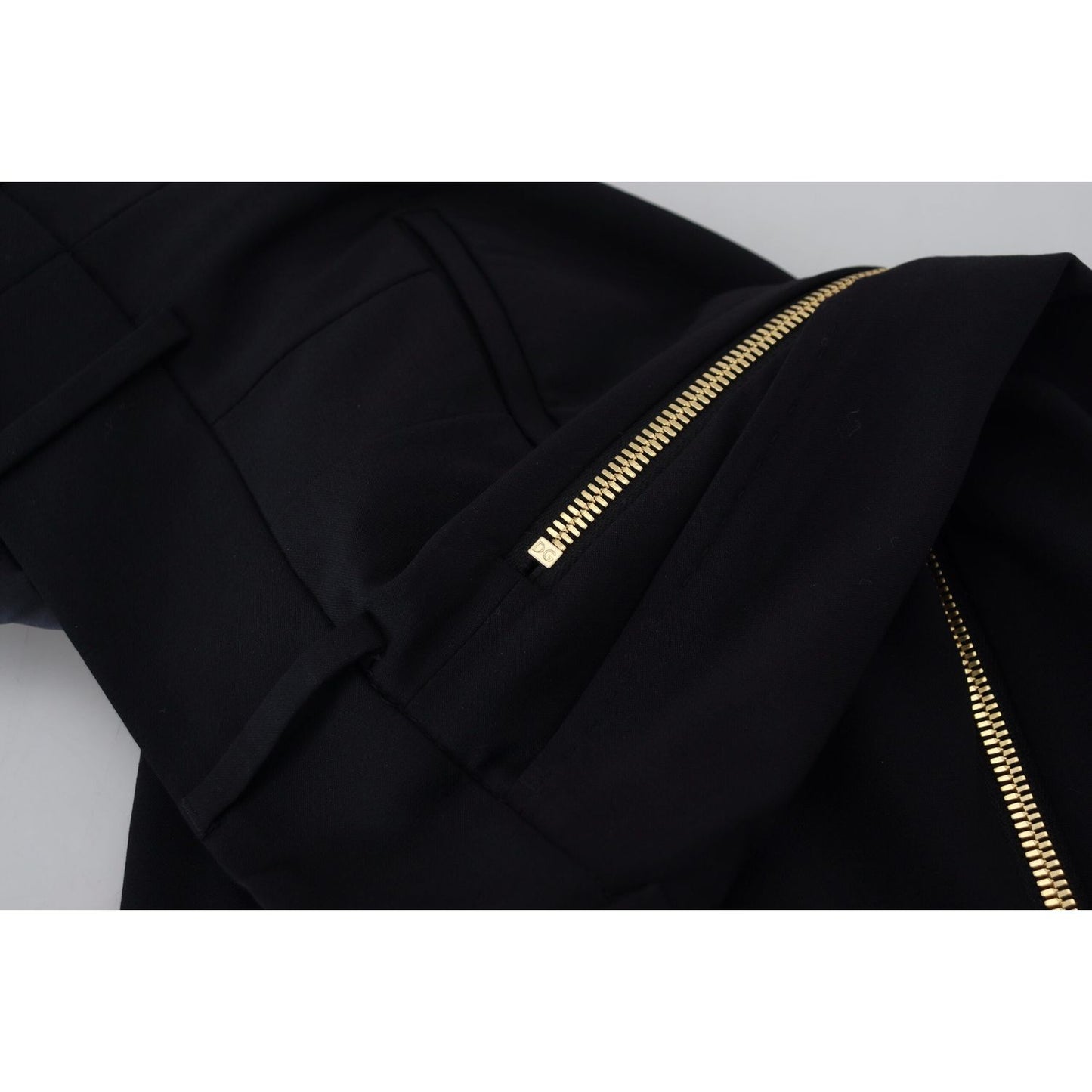 Dolce & Gabbana Black Wool High Waist Tapered Pants PAN74193- 40
