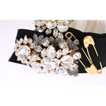 Dolce & Gabbana Black Crystal White Hair Parrucchiera Headband Diadem SMY1036