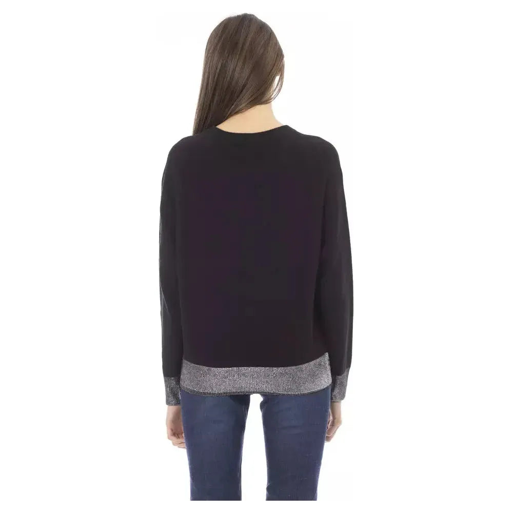 Baldinini Trend Black Wool Women Sweater BA-23654-M