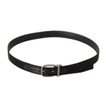 Dolce & Gabbana Black Calf Leather Silver Logo Metal Buckle Belt BEL8633-80