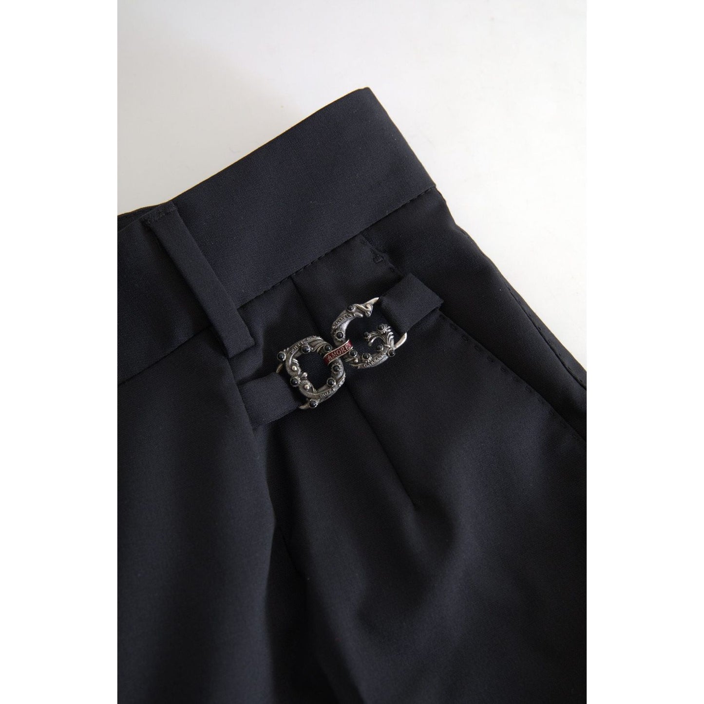 Dolce & Gabbana Black Wool High Waist Tapered Pants PAN74763-38
