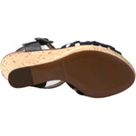 Dolce & Gabbana Black Wedges Polka Dotted Ankle Strap Shoes Sandals LA10239-35.5