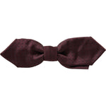 Dolce & Gabbana Red Bordeaux Silk Slim Adjustable Neck Papillon Bow Tie FT3783
