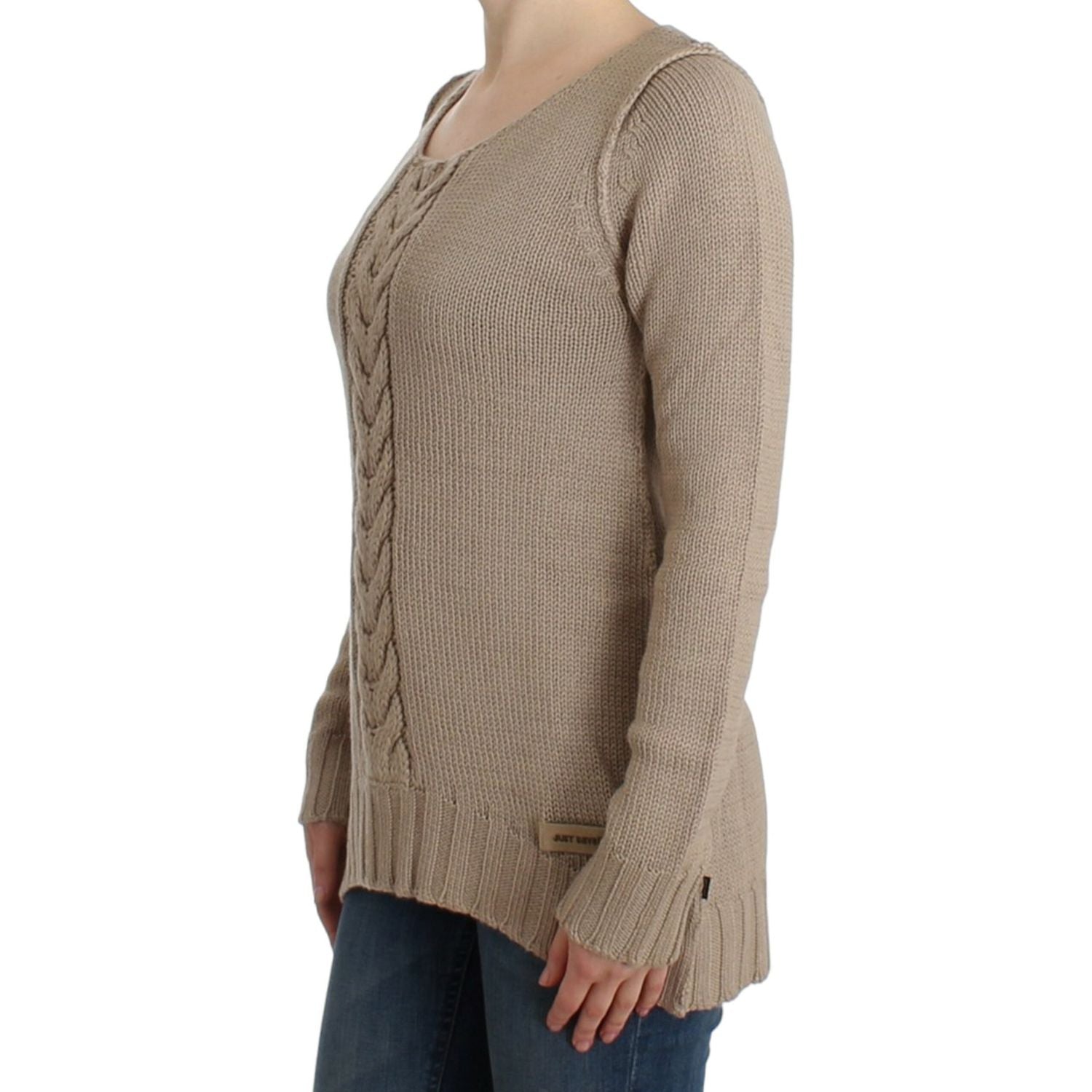 Cavalli Beige knitted wool sweater