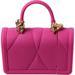 Dolce & Gabbana Pink Silicone Devotion Heart Bag Gold Chain Airpods Case BAG1109